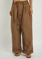 Meryll Rogge Workwear Oversized Canvas Trousers Brown