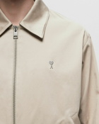 Ami Paris Adc Zipped Jacket Beige - Mens - Overshirts