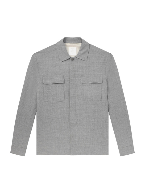 Photo: Eleventy - Wool-Blend Flannel Overshirt - Gray