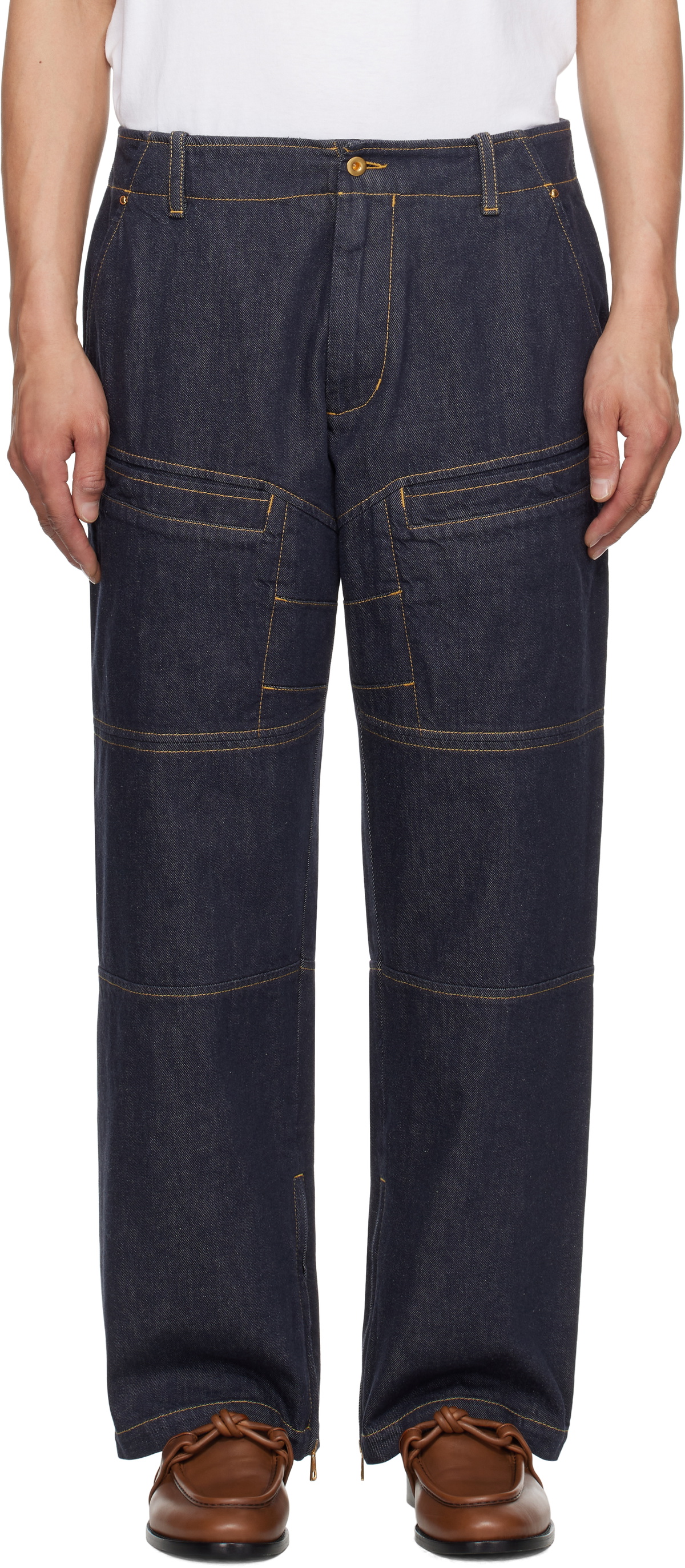 Moncler Genius Mercedes-Benz by NIGO Blue Paneled Jeans