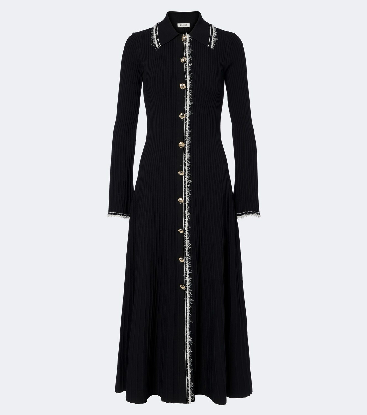 Simkhai Ribbed-knit shirt dress