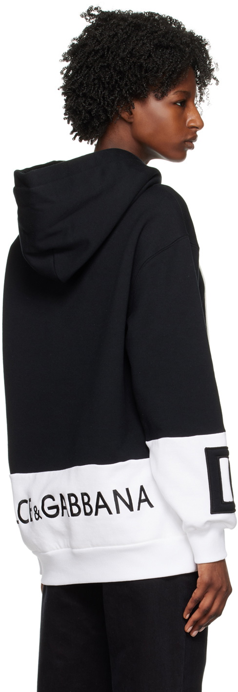 Dolce & Gabbana Black & White Appliqué Hoodie