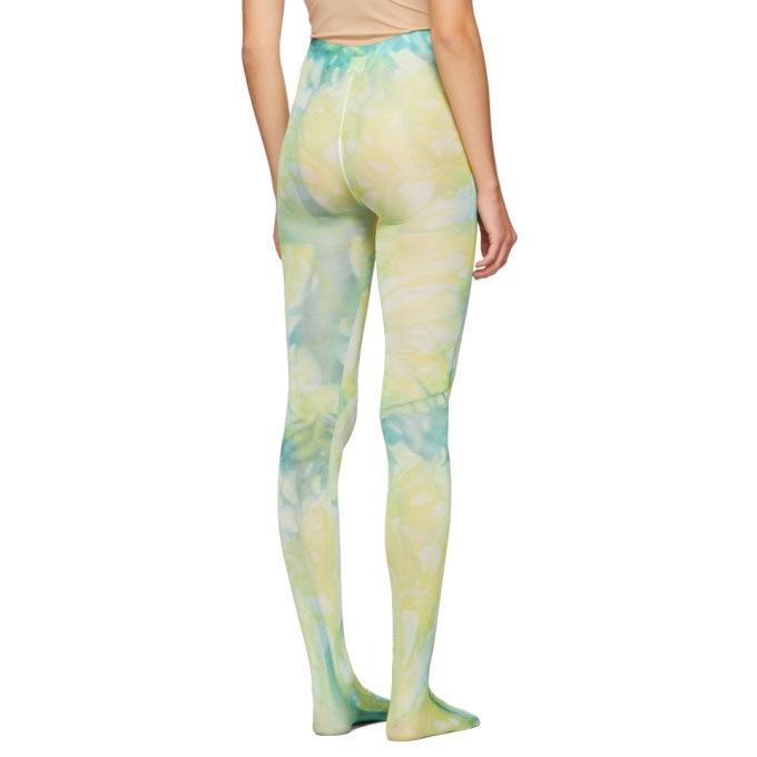 Versace Green and Blue Tie-Dye Tights Versace