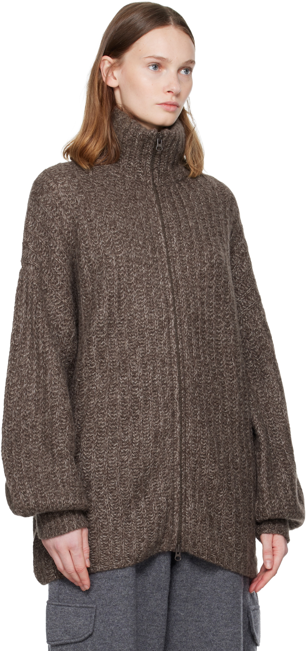 LISA YANG Brown Marly Cardigan Jacket