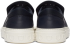 Salvatore Ferragamo Navy Gancini Slip-On Sneakers