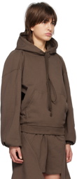 SRVC Brown Shoulder Pleat Hoodie