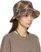 Acne Studios Green Check Bucket Hat