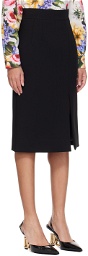 Dolce&Gabbana Black Slit Midi Skirt