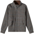 Baracuta Men's G4 Check Wool Harrington Jacket in Prince Of Wales Grey