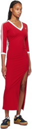 adidas Originals Red 3-Stripes Maxi Dress