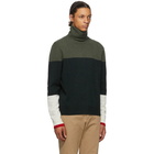 JW Anderson Green Knitted Colorblock Turtleneck