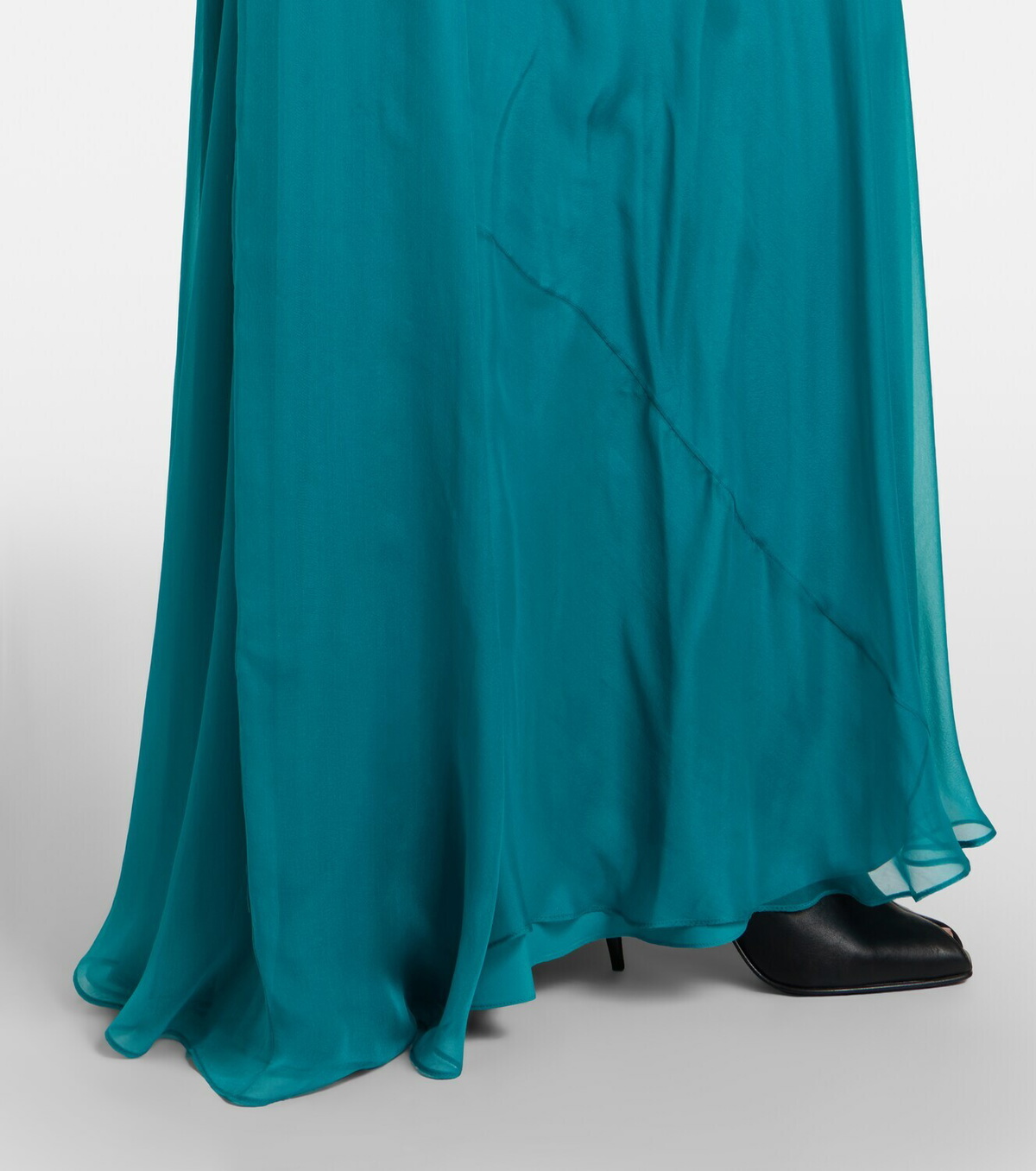 McQueen Draped silk chiffon bustier gown