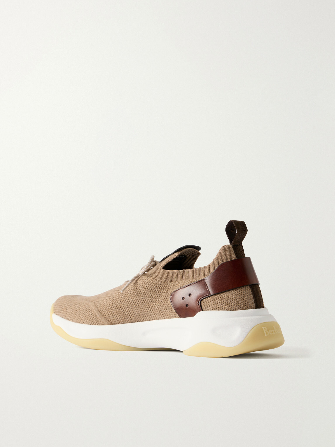 Berluti - Shadow Leather-Trimmed Stretch-Cashmere Sneakers - Neutrals
