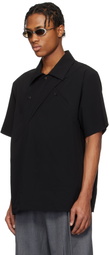 NULLUS Black Seersucker Polo