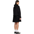 Chopova Lowena Black Fuzzy Pearl Hoodie Minidress