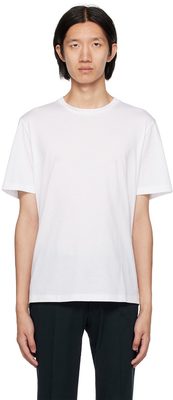 Photo: Brioni White Embroidered T-Shirt