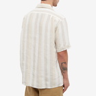 Beams Plus Men's Short Sleeve Italian Collar Shirt in Stripe