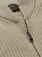 Brioni - Ribbed Wool Zip-Up Cardigan - Neutrals