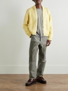 Visvim - Pastoral Straight-Leg Panelled Striped Cotton-Moleskin Trousers - Gray