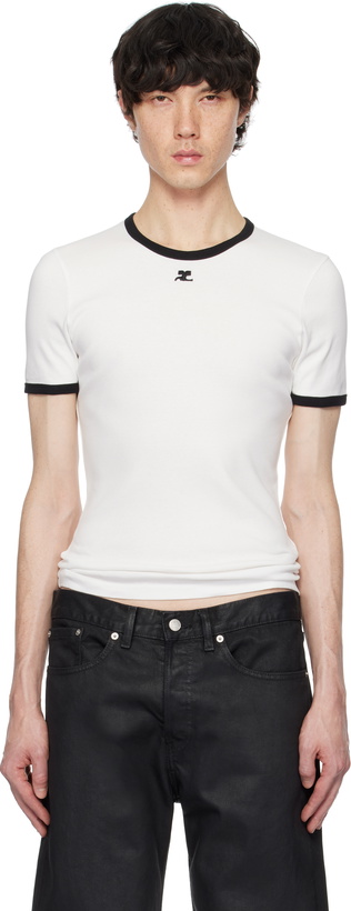 Photo: Courrèges White & Black Signature Contrast T-Shirt