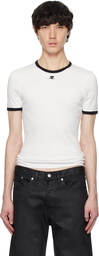 Courrèges White & Black Signature Contrast T-Shirt