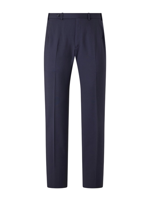 Photo: Brioni - Plume Straight-Leg Wool and Mohair-Blend Trousers - Blue