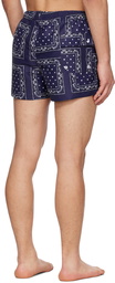 Jacquemus Navy Le Raphia 'Le Maillot Pingo' Swim Shorts