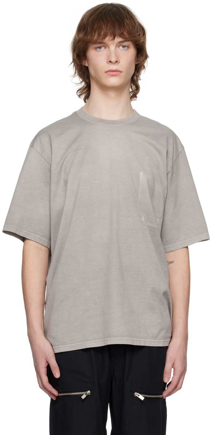 ATTACHMENT Gray Distressed T-Shirt Attachment