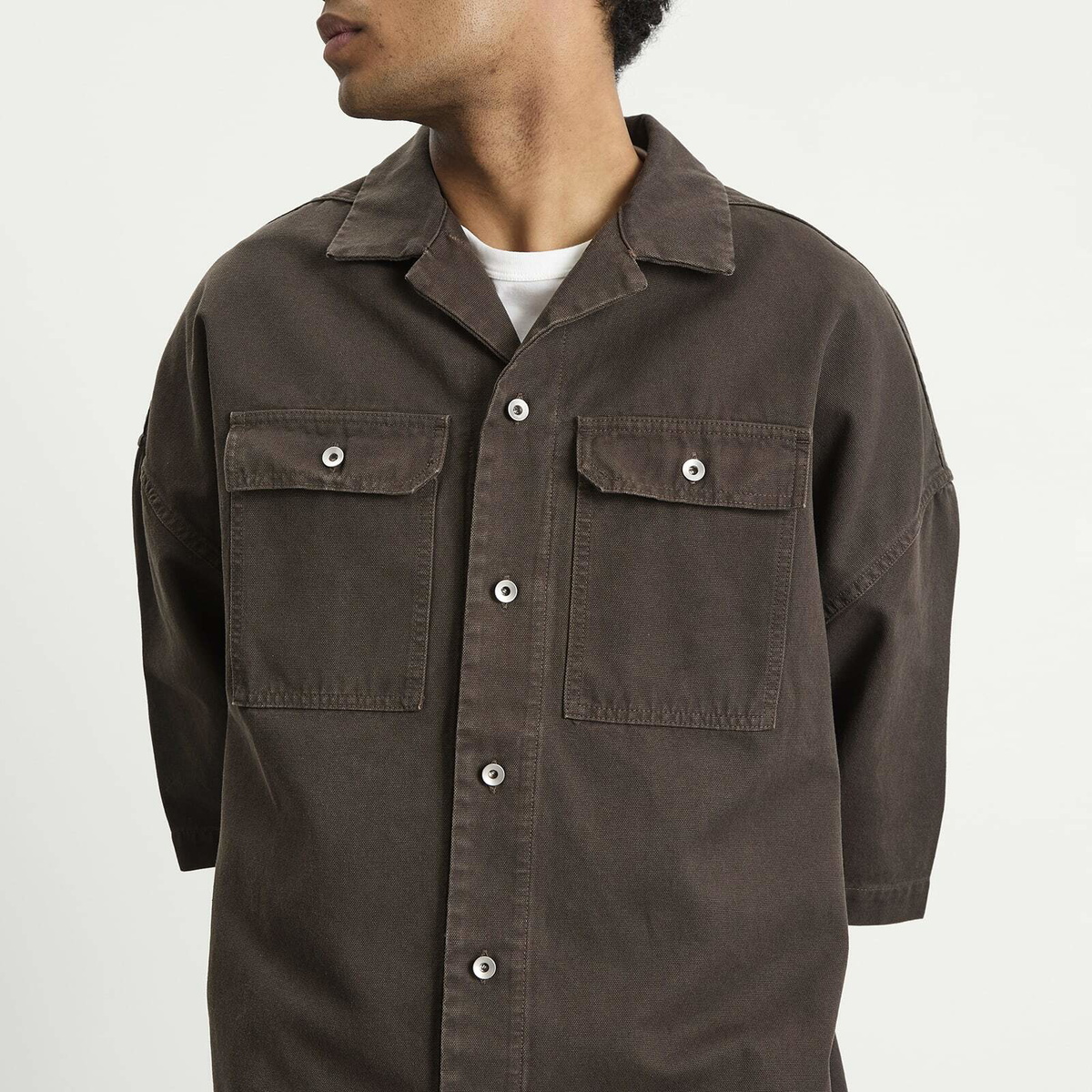 トップス Rick Owens DRKSHDW MAGNUM  SHIRT S Rick Owens DRKSHDW Men's Magnum Tommy Shirt in Dark Dust Rick