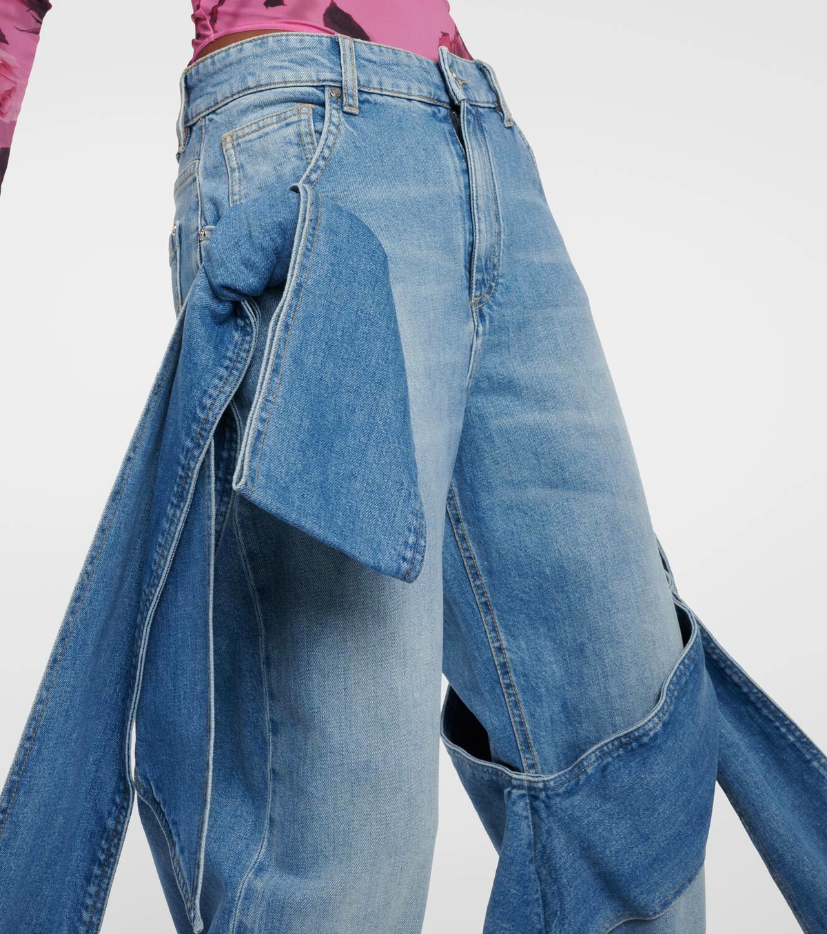 Blumarine High-rise bow-detail straight jeans Blumarine