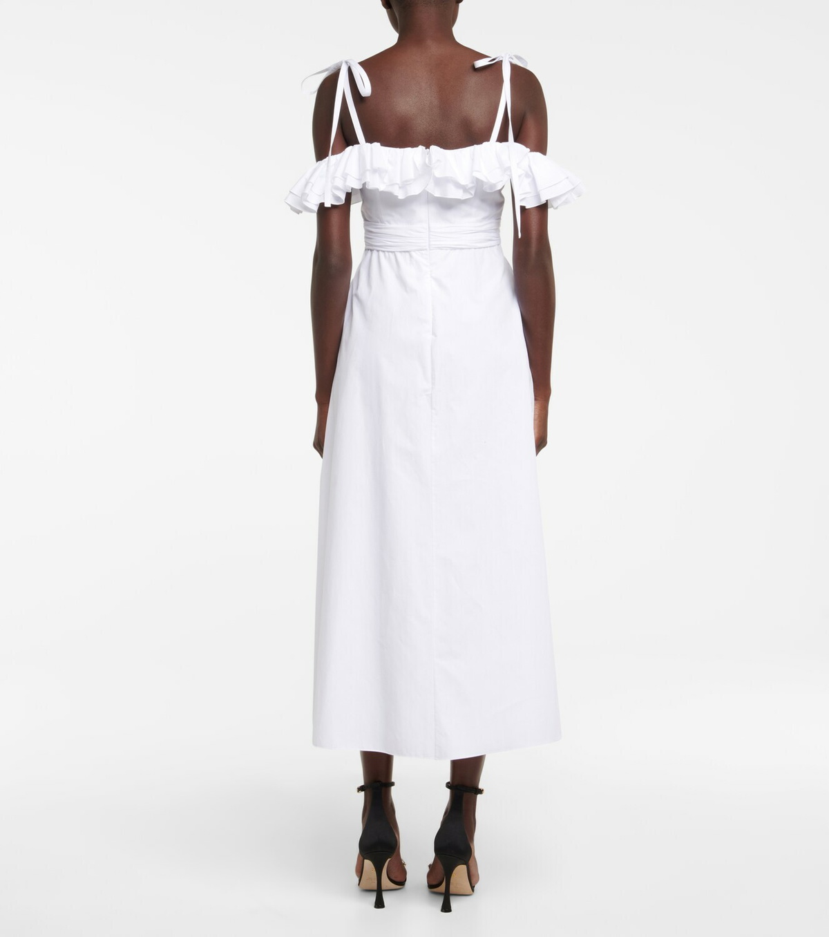 Giambattista Valli - Ruffle-trim cotton poplin midi dress