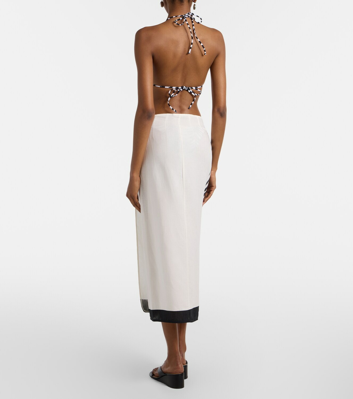 ViX Paula Hermanny Flora zebra-print linen-blend maxi skirt