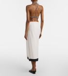 ViX Paula Hermanny Flora zebra-print linen-blend maxi skirt