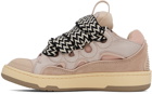 Lanvin Pink Leather Curb Sneakers