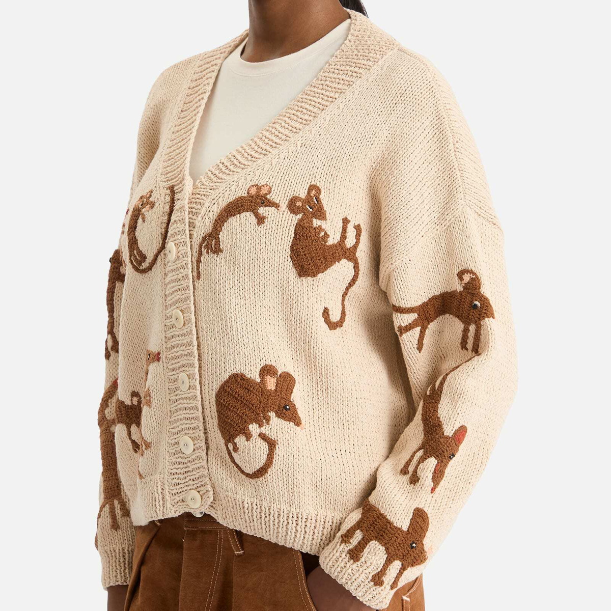 Story mfg. Women's Sunwell Knit Cardigan in Ecru Friends