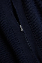 Aurélien Ribbed-knit Wool and Cashmere-blend Cardigan Navy