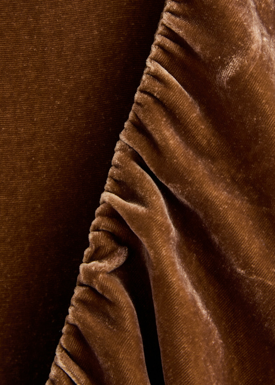 BY Malene Birger Boshan Velvet Midi Skirt Brown