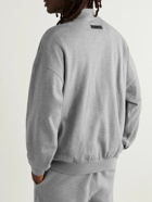 FEAR OF GOD ESSENTIALS - Logo-Flocked Cotton-Jersey Polo Shirt - Gray