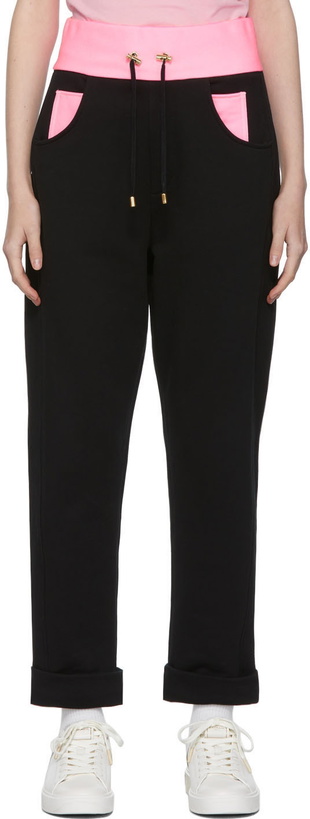 Photo: Balmain Black & Pink Fleece Lounge Pants