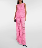 Dolce&Gabbana Mid-rise lace wide-leg pants