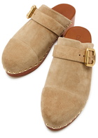 Chloe Jeannette 40 Suede Clogs Beige