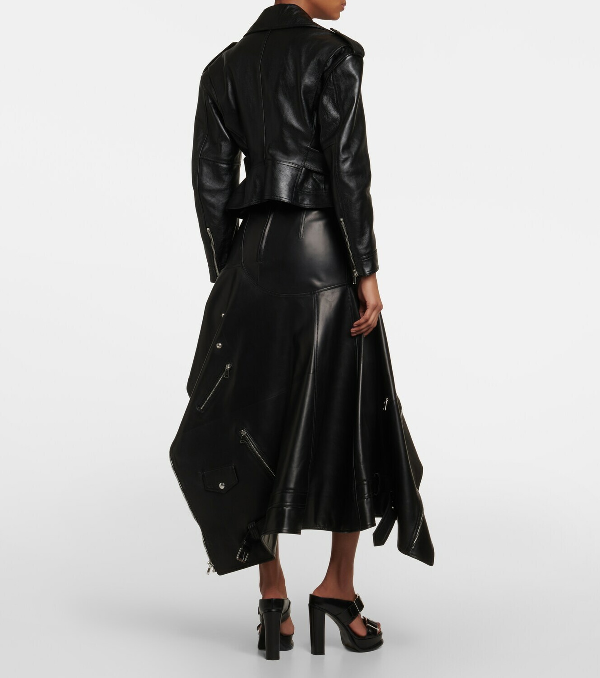Alexander McQueen - Belted leather biker jacket Alexander Alexander McQueen - Belted leather biker jacket Alexander