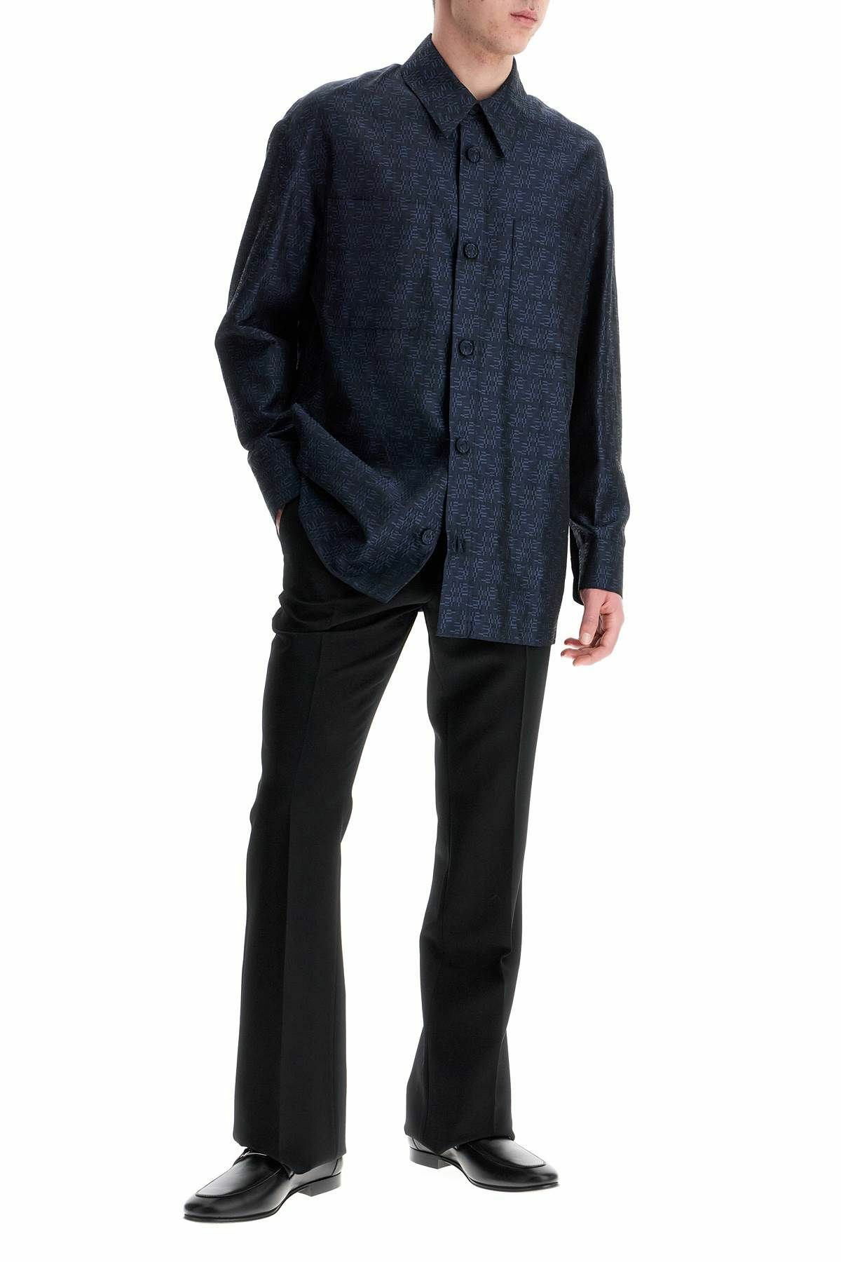 FENDI 'ff labyrinth jacquard go to jacket Blue Fendi