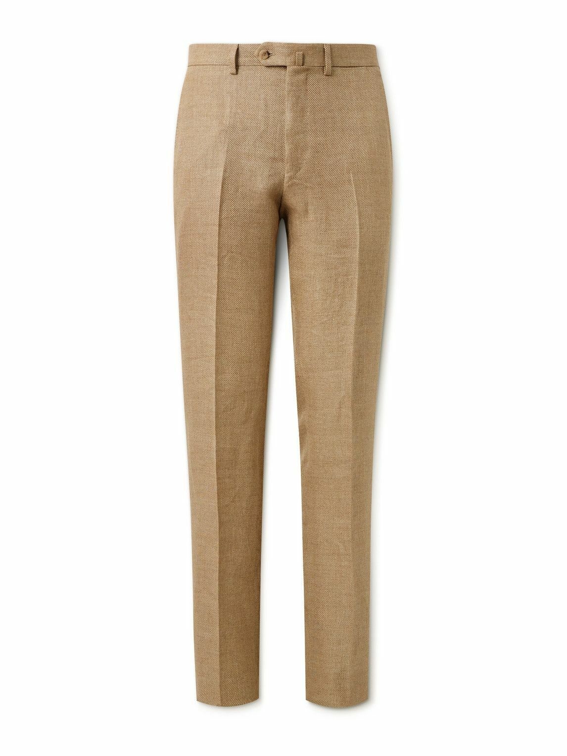 Photo: Caruso - Straight-Leg Linen, Wool and Silk-Blend Suit Trousers - Neutrals