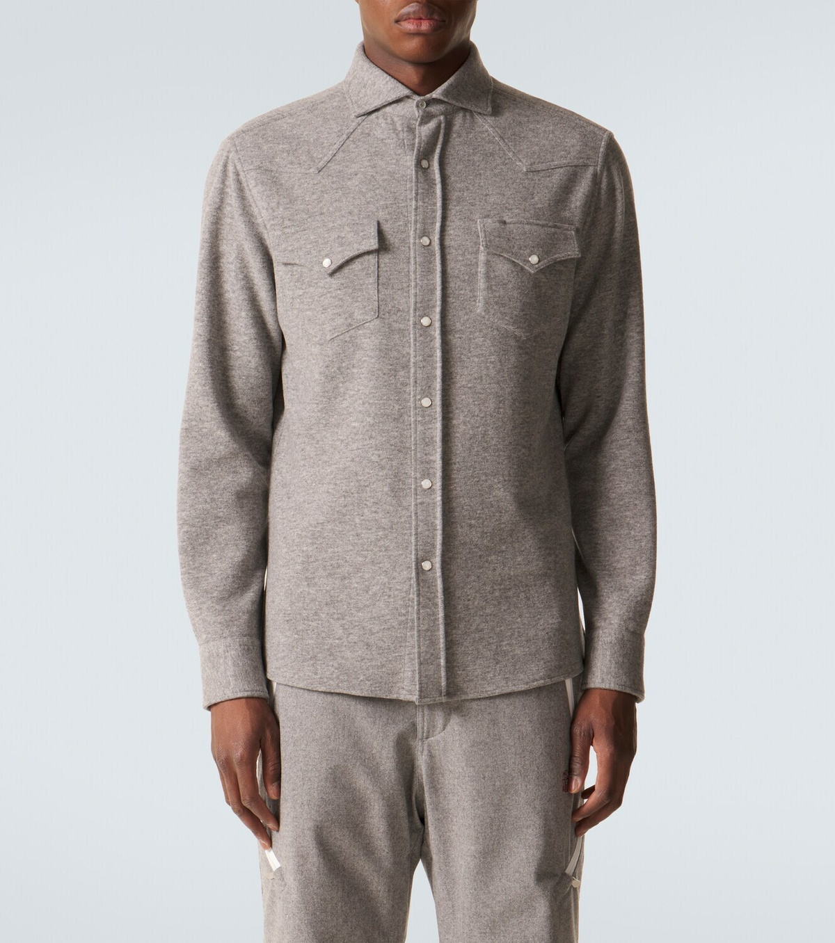 Brunello Cucinelli Cashmere and cotton-blend shirt