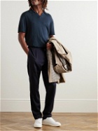 Officine Générale - Simon Garment-Dyed Linen-Blend Polo Shirt - Blue