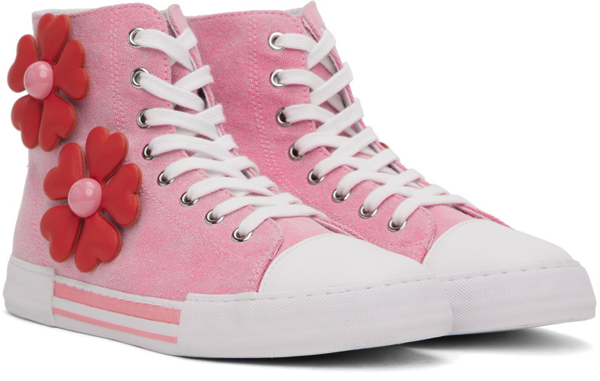 美品　LOVEMOSCHINO　Gジャン　ポップロゴプリント　40サイズ　ピンク Moschino Pink Heart Flower Group Sneakers Moschino