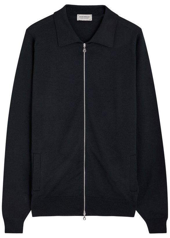 Photo: John Smedley Alston Wool Overshirt Jacket Navy