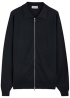 John Smedley Alston Wool Overshirt Jacket Navy