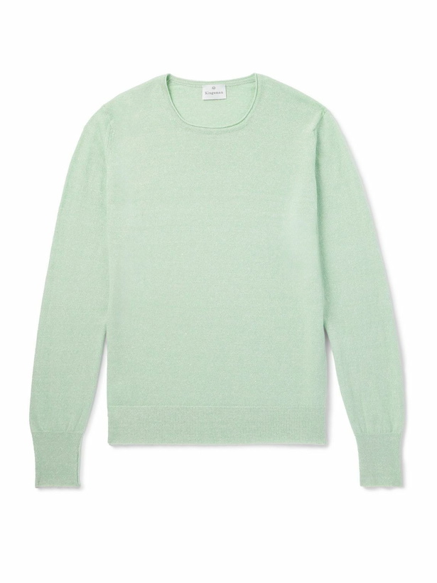 Photo: Kingsman - Slim-Fit Cashmere and Linen-Blend Sweater - Green